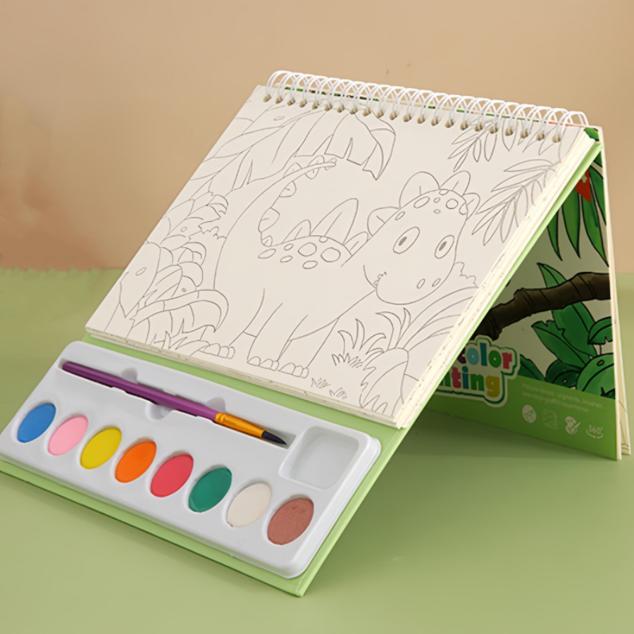 Cartoon watercolor painting set of 8 colors color diy art sketchbook children students watercolor painting toys