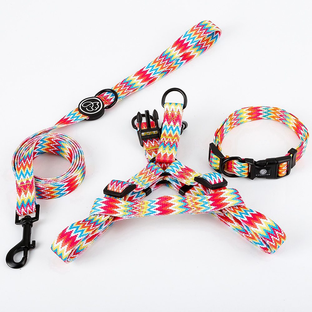 Checkered dog collar traction rope
