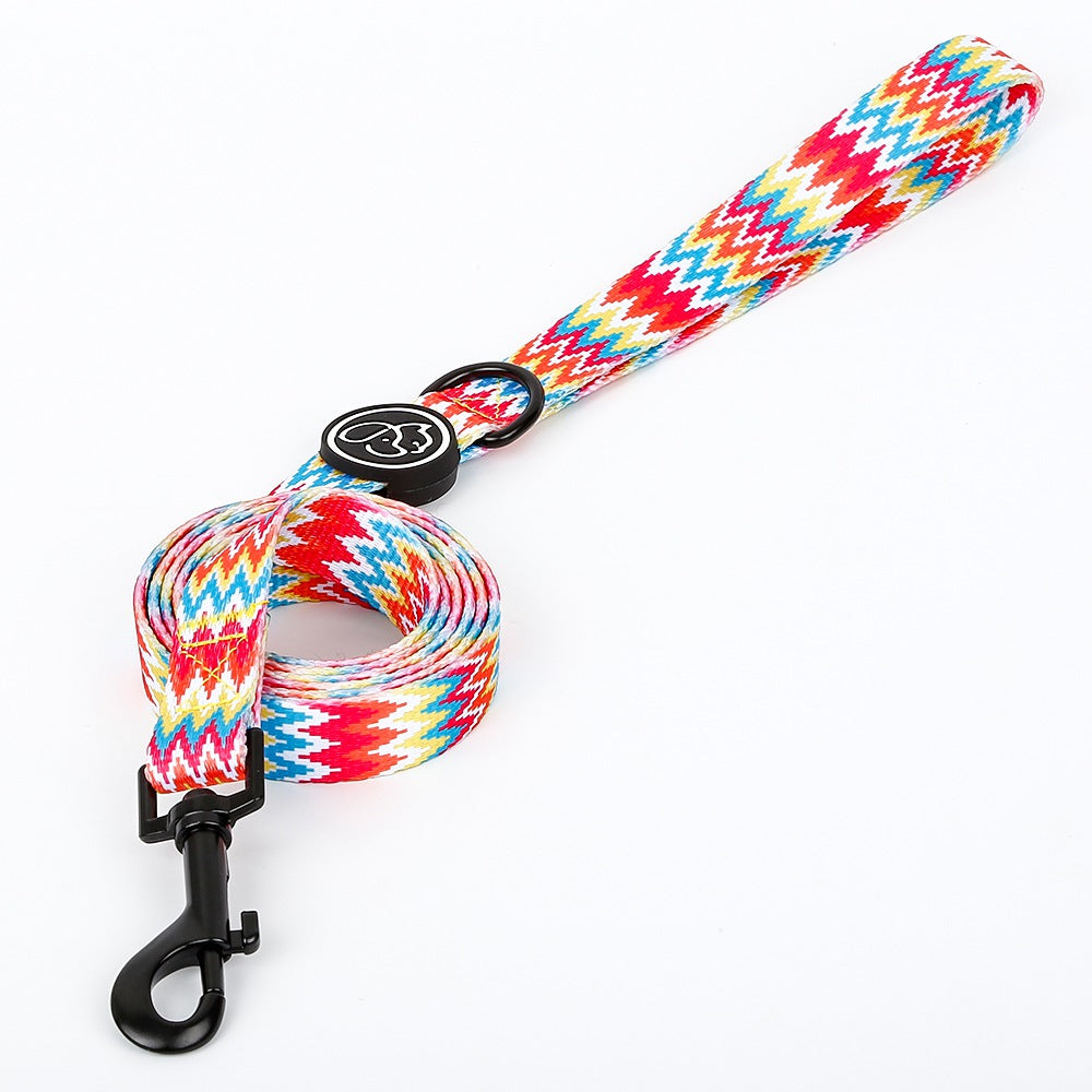 Checkered dog collar traction rope