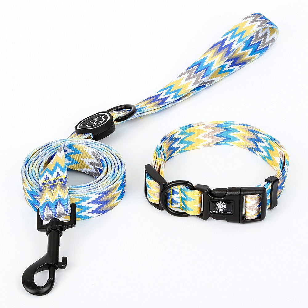 Checkered dog collar traction rope