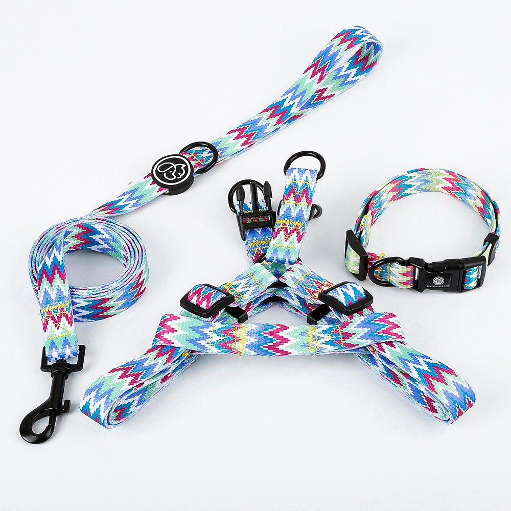 Checkered dog collar traction rope