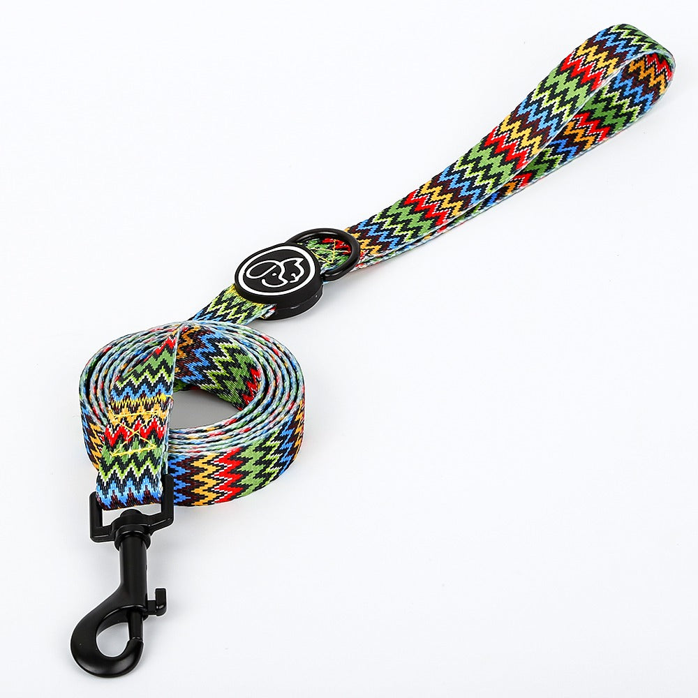 Checkered dog collar traction rope