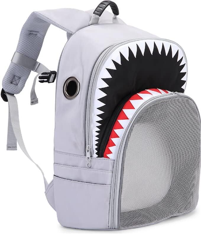HDP Backpack Shark Carrier Travel Breathable Bag Color:Grey Size:Medium