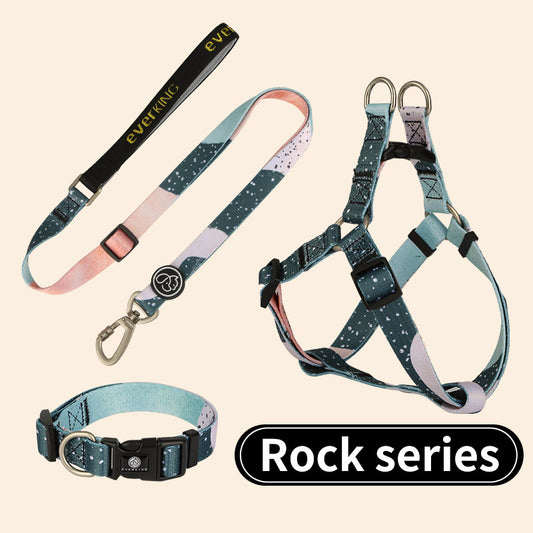 Rock pattern collar traction rope