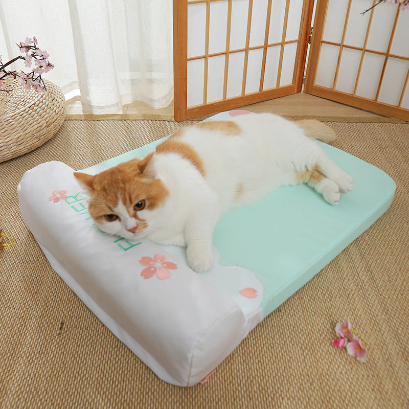 Cherry Blossom - inspired Pet Cooling Mat: Ideal for Cat Beds and Dog Beds, a Must - have Summer Heat - Relief Gadget