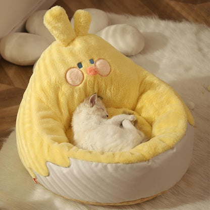 Semi - enclosed Chick - Hugging Cat Bed, suitable for all seasons, incredibly cozy for cats in winter