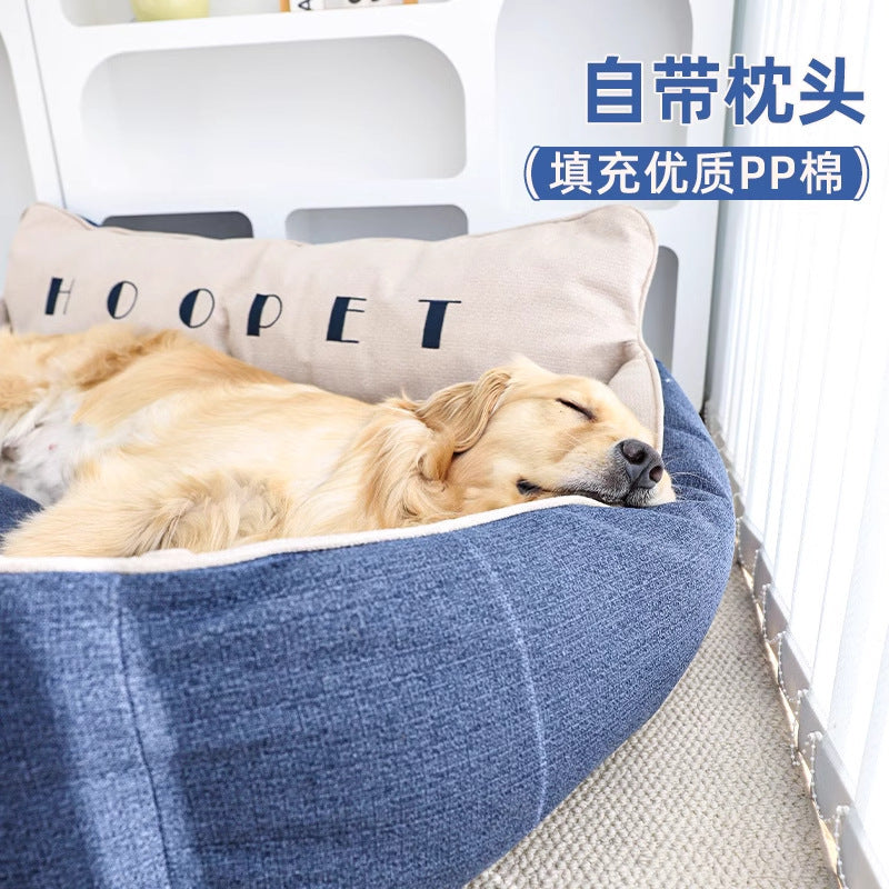 Selling like hotcakes! The British - style dog bed, removable and washable, suitable for all seasons. Exclusive for large - breed dogs like Golden Retrievers, also adored by medium - sized dogs such as Corgis