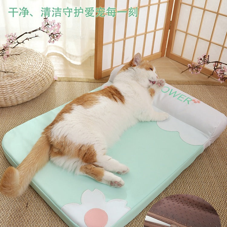 Cherry Blossom - inspired Pet Cooling Mat: Ideal for Cat Beds and Dog Beds, a Must - have Summer Heat - Relief Gadget