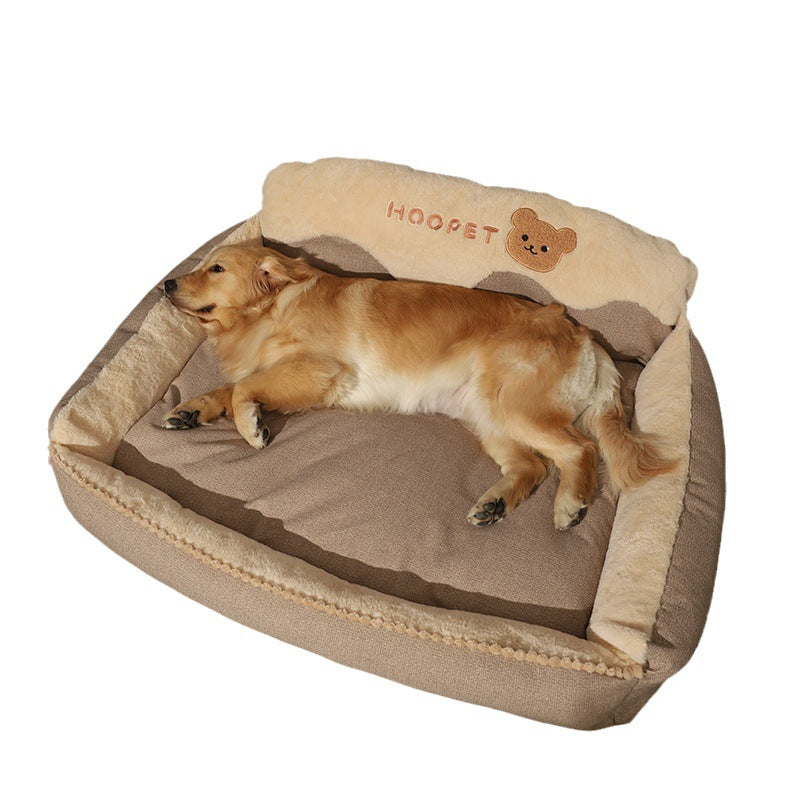 Beloved by Large - breed Dogs! This dog bed features upgraded warmth, is easy to disassemble and clean, and is a year - round favorite for Golden Retrievers and Corgis