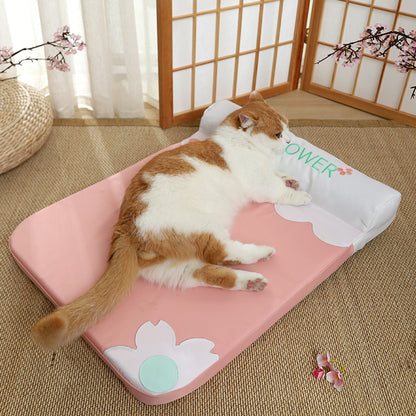 Cherry Blossom - inspired Pet Cooling Mat: Ideal for Cat Beds and Dog Beds, a Must - have Summer Heat - Relief Gadget