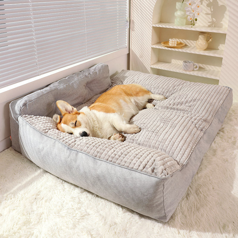 Buy with confidence! The all - season sleeping mat is detachable and washable. This dog bed is a must - have for large - breed dogs, providing warm care for your beloved pet in winter