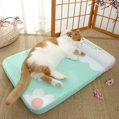 Cherry Blossom - inspired Pet Cooling Mat: Ideal for Cat Beds and Dog Beds, a Must - have Summer Heat - Relief Gadget