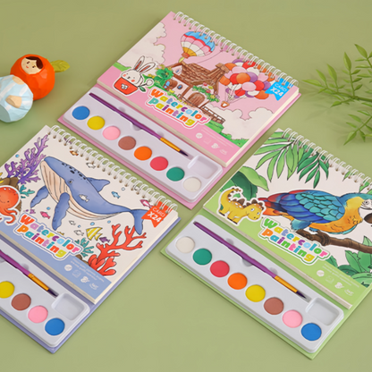 Cartoon watercolor painting set of 8 colors color diy art sketchbook children students watercolor painting toys