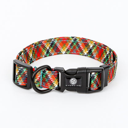 Scottish patterned dog collar traction rope