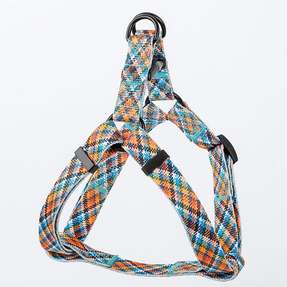 Scottish patterned dog collar traction rope