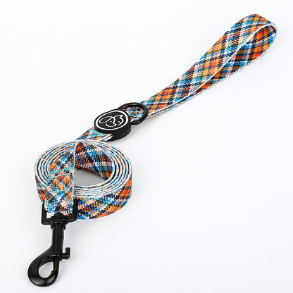 Scottish patterned dog collar traction rope