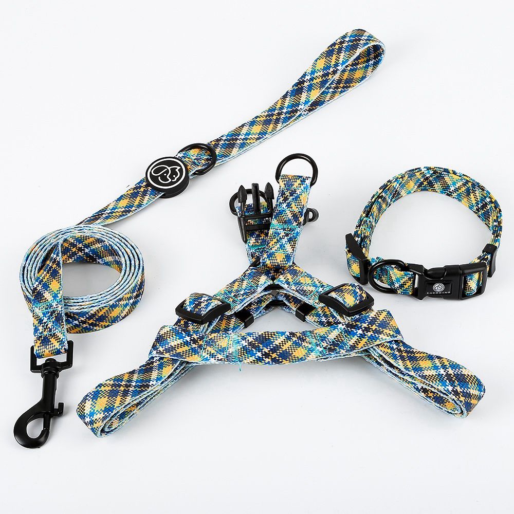 Scottish patterned dog collar traction rope