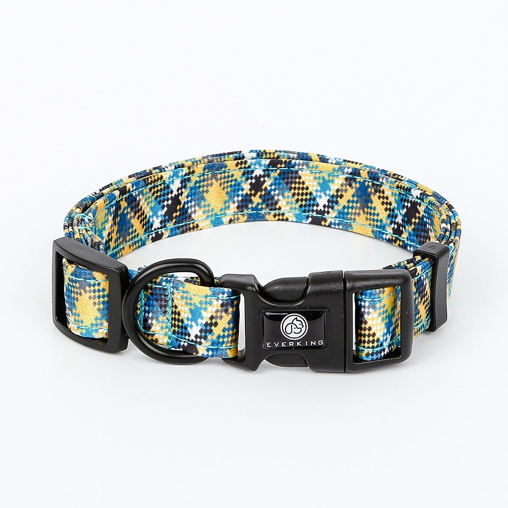 Scottish patterned dog collar traction rope