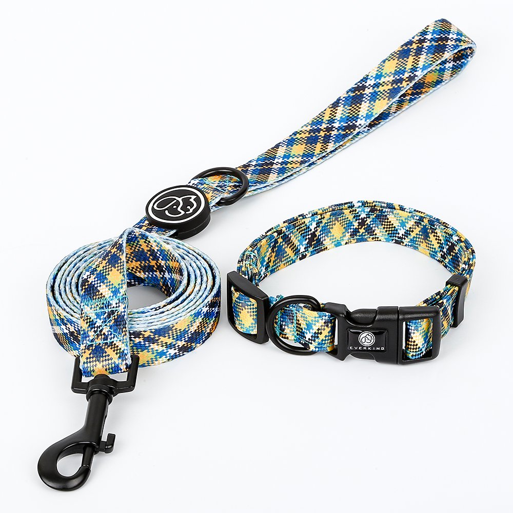 Scottish patterned dog collar traction rope