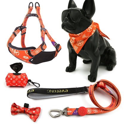 Chinoiserie dog traction rope collar 7 piece set