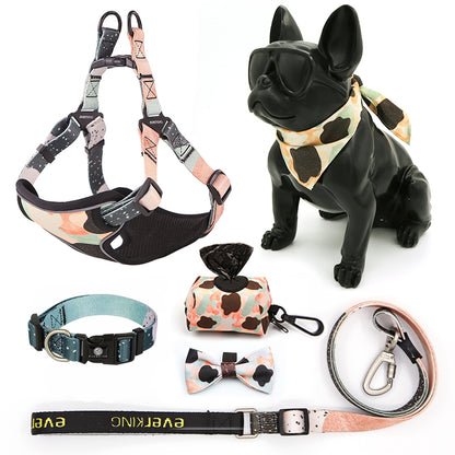 Chinoiserie dog traction rope collar 7 piece set