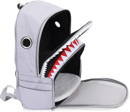 HDP Backpack Shark Carrier Travel Breathable Bag Color:Grey Size:Medium