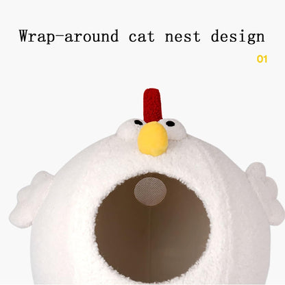 Chick Cat Climbing Frame Cat Tree Cat Tower,Four Seasons Scratching Post Solid Wood Kitten Small Luxury Bucket Nest Jumping Toy