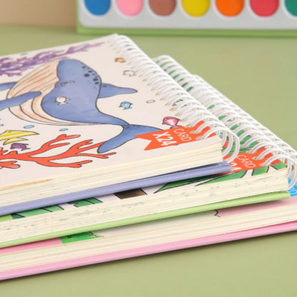 Cartoon watercolor painting set of 8 colors color diy art sketchbook children students watercolor painting toys