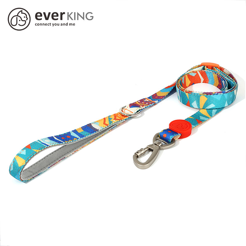 Colorful checkered dog leash collar set of 7 pieces