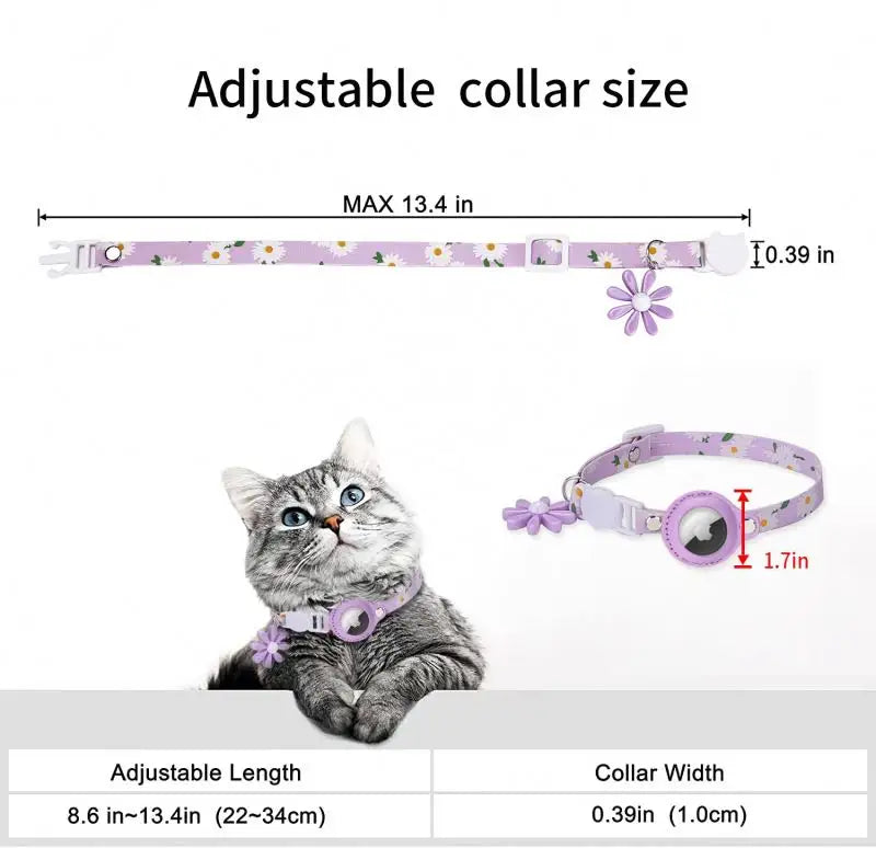 Cute Floral Flower Apple Tracker Holder Pet Collars