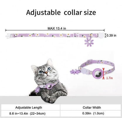 Cute Floral Flower Apple Tracker Holder Pet Collars