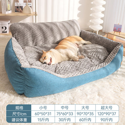 All - Season, Washable Dog Bed: Specifically Crafted for Large Breeds like Golden Retrievers. In winter, it offers warmth as cozy as the sun, transforming into a luxurious and comfortable sofa - like mat exclusively for your dog