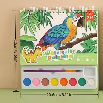 Cartoon watercolor painting set of 8 colors color diy art sketchbook children students watercolor painting toys