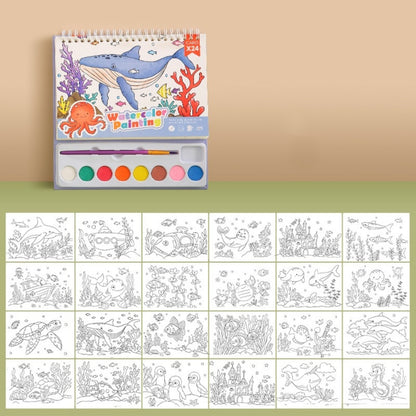 Cartoon watercolor painting set of 8 colors color diy art sketchbook children students watercolor painting toys