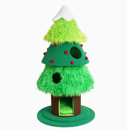 Snow down Christmas tree cat nest cat grab column Cat tree