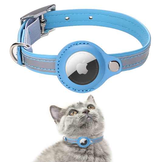 Airtag Cat Collar, Cat Collar with Bells, Reflective GPS Cat Collar, Anti-Lost Cat Tracker Collar Adjustable Leather Cat Collar for Boy Girl Cats or Small Dogs, Kittens and Puppies