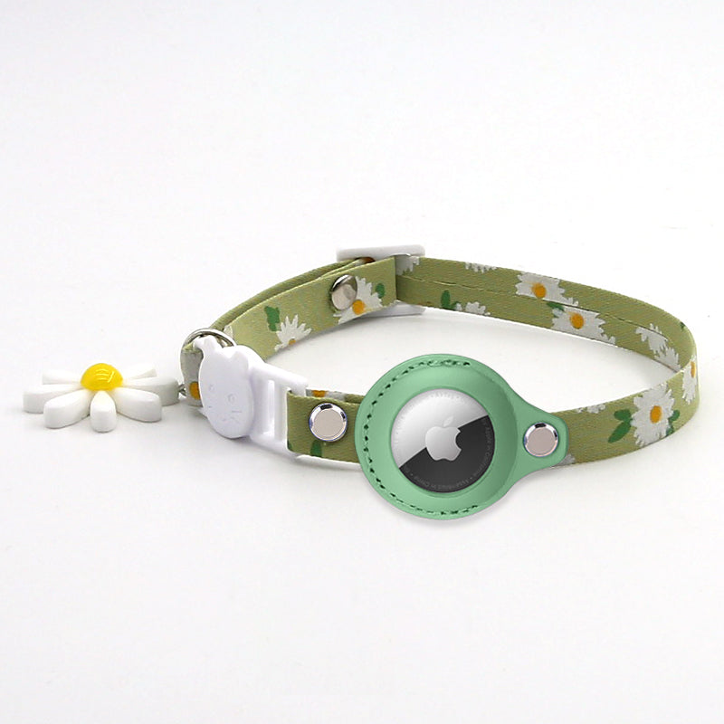 Cute Floral Flower Apple Tracker Holder Pet Collars